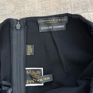 Vintage DONNA KARAN Black Side Slit Midi Skirt